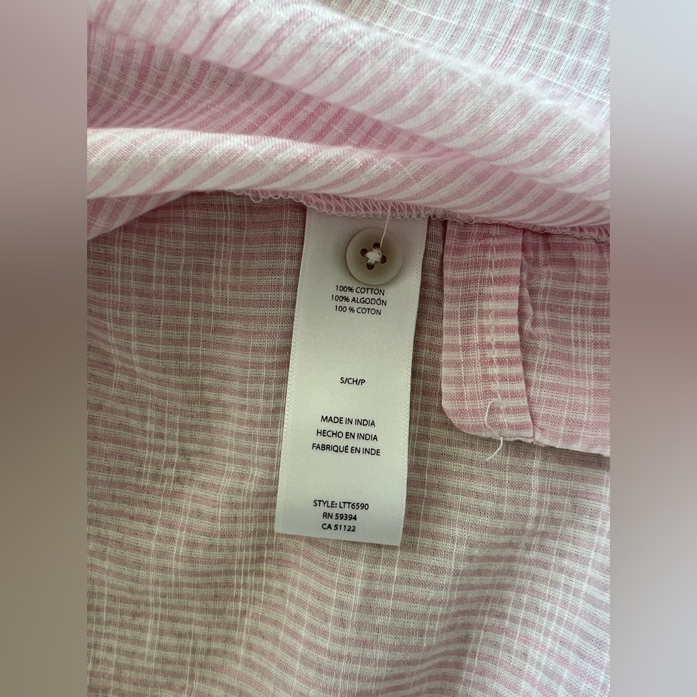 BeachLunchLounge Gia Top - Button Down Shirt - French Rose - Size: Small - Picture 7 of 13